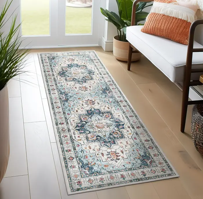 Tapis de sol Long rétro Boho, antidérapant, résistant à l'usure, pour couloir, chambre à coucher, salon, décoration de la maison