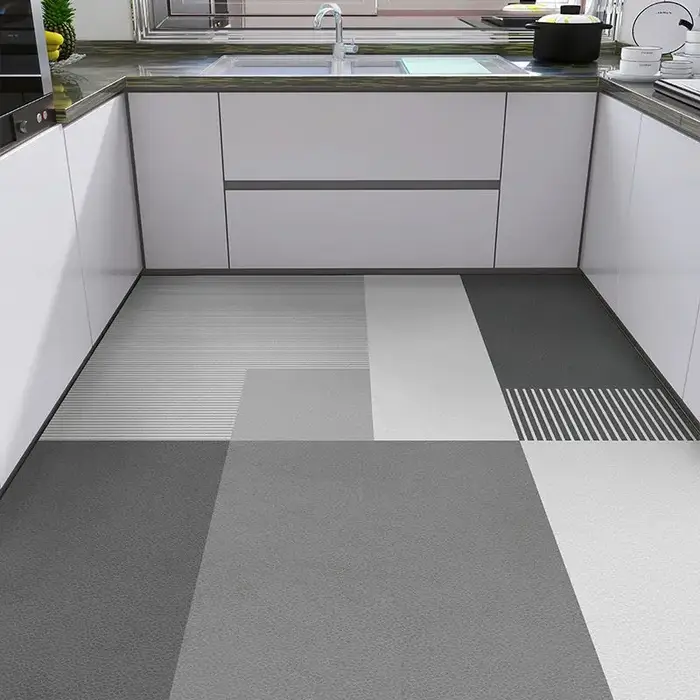Tapis de Sol en Cuir Imperméable et à Huile Verte pour Cuisine
