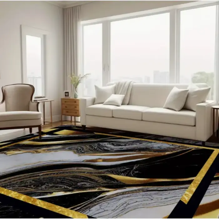 Grand tapis léger de luxe géométrique européen