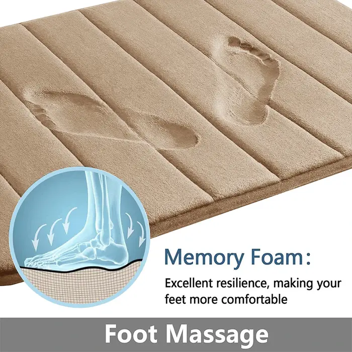 Ensemble de tapis de salle de bain en mousse à mémoire de forme, antidérapant, Super absorbant, pour