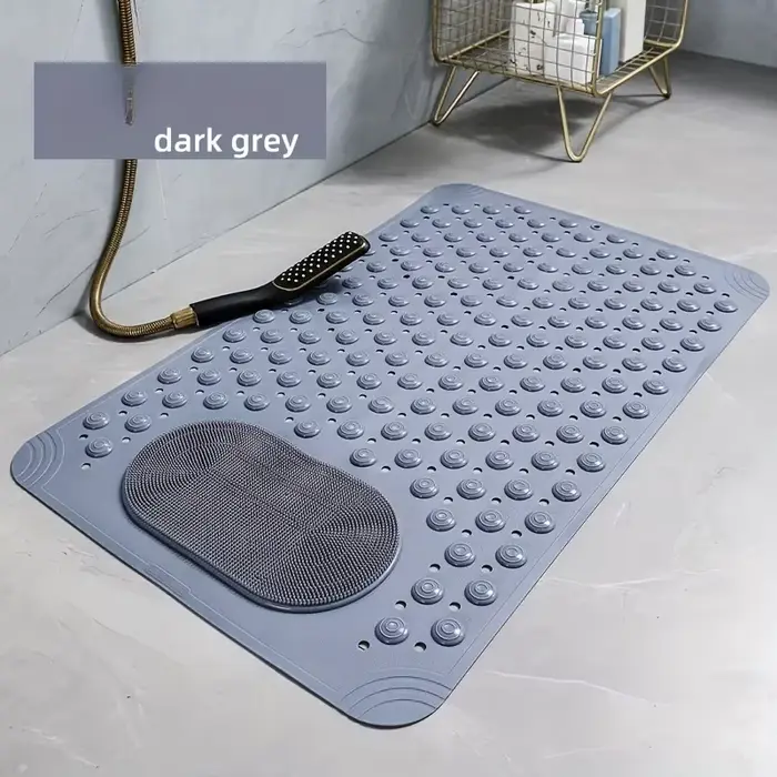 Tapis de bain en PVC antidérapant bleu clair avec nuages de massage 0 8 cm d'épaisseur 2600 g m2 motif de points pour
