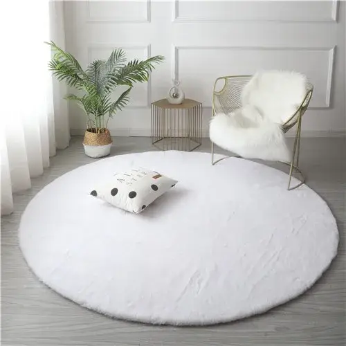Tapis en fausse fourrure de lapin ultra doux pour salon