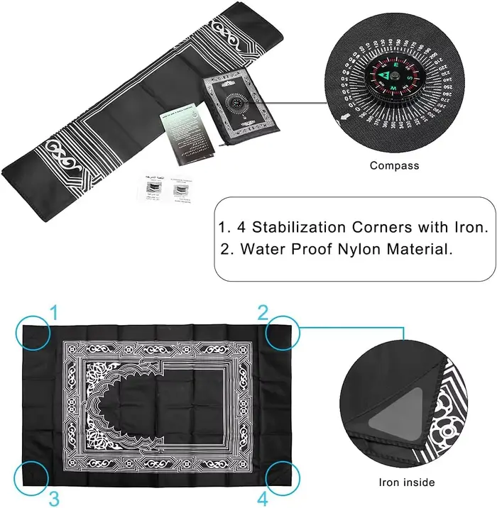 Tapis de prière en Polyester tressé Portable