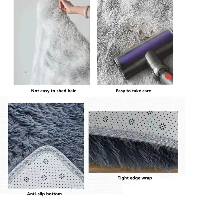 Tapis doux pour chambre à coucher, moelleux, antidérapant, teint par nouage, peluche, doux, Shag, po