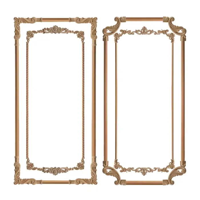 Appliques en bois fleur d'angle, sculpture exquise, meubles naturels, moulures en bois, accessoires 