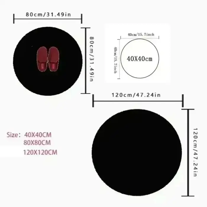 Tapis rond luxueux en marbre noir et or