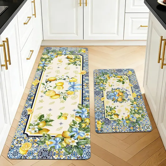 Ensemble de tapis de cuisine VIKAMA Mediterranean French Lemon