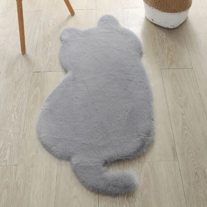 Tapis de chevet en fausse fourrure de lapin