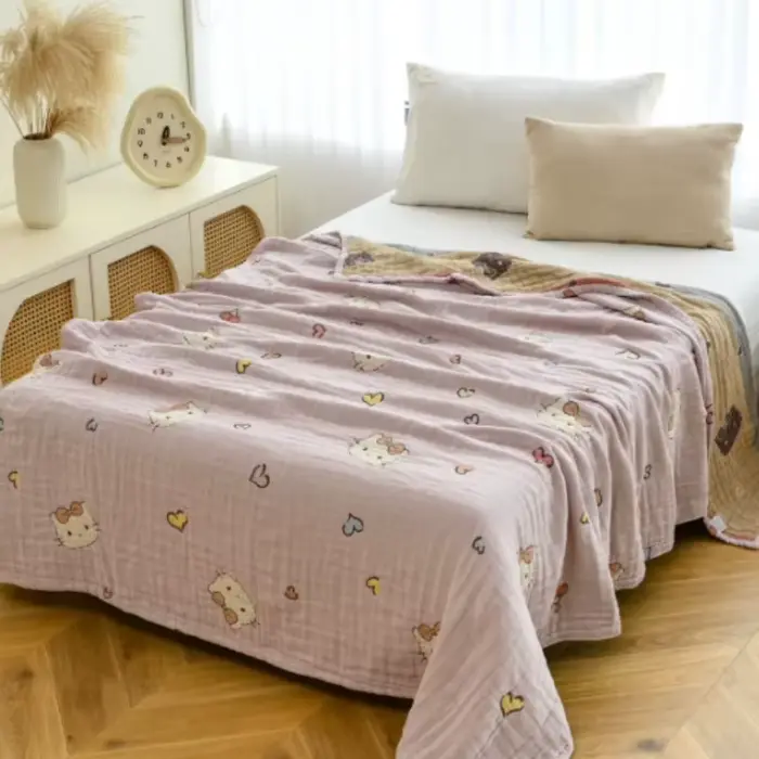 Couverture en mousseline pour lit King et Queen, 200x150cm, couverture rafraîchissante d'été en gaze
