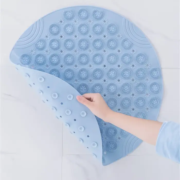 Tapis de bain rond avec trou de vidange