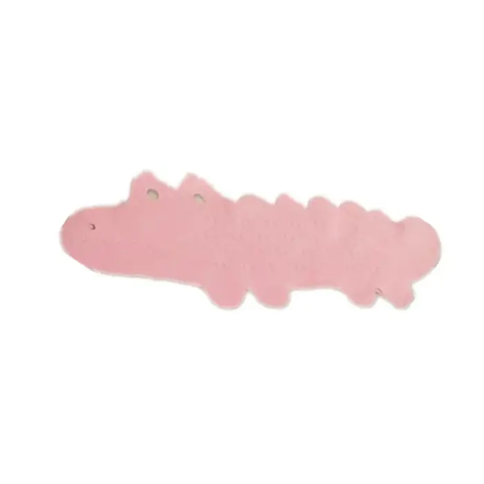 Tapis de bain antidérapant dessin animé Alligator rose Premium Tpr ventouses poignée ferme