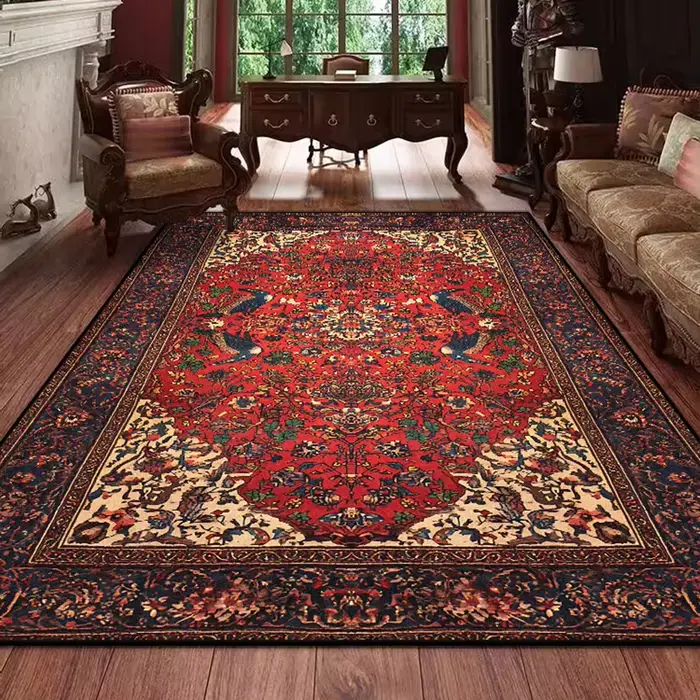 Tapis persan rétro pour salon, décor Boho pour chambre, balcon, grand lit rouge de luxe, décoration 