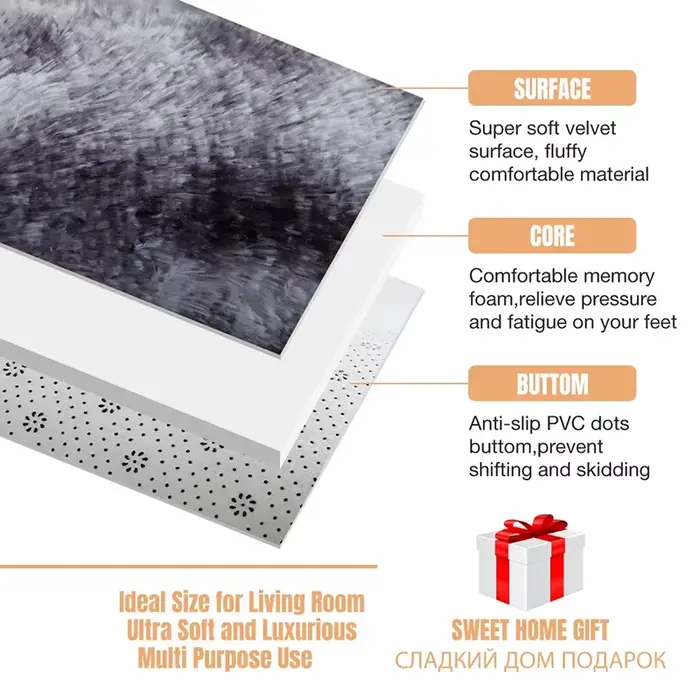 Grands tapis moelleux pour salon moderne