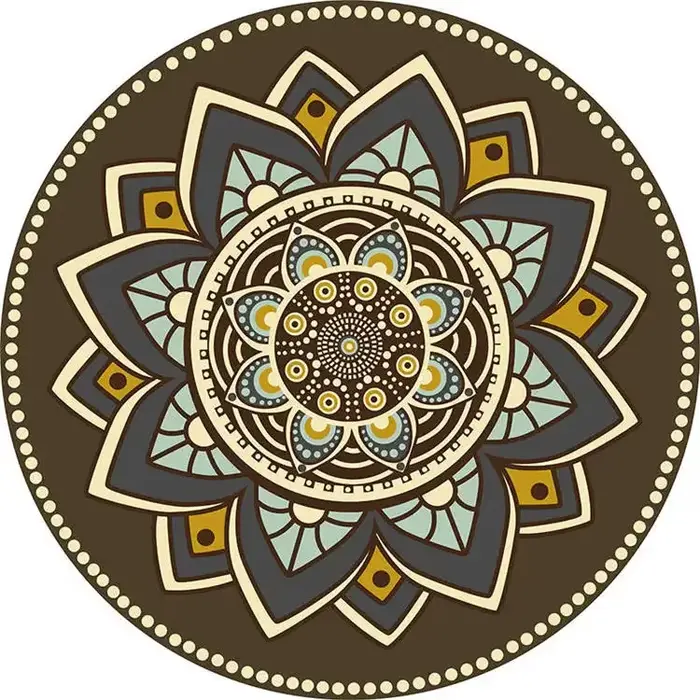 Polymères de sol Ethnic Persian Mandala Round Lea, Everakroom et Yoga, Salon Non ALD, Nouveau