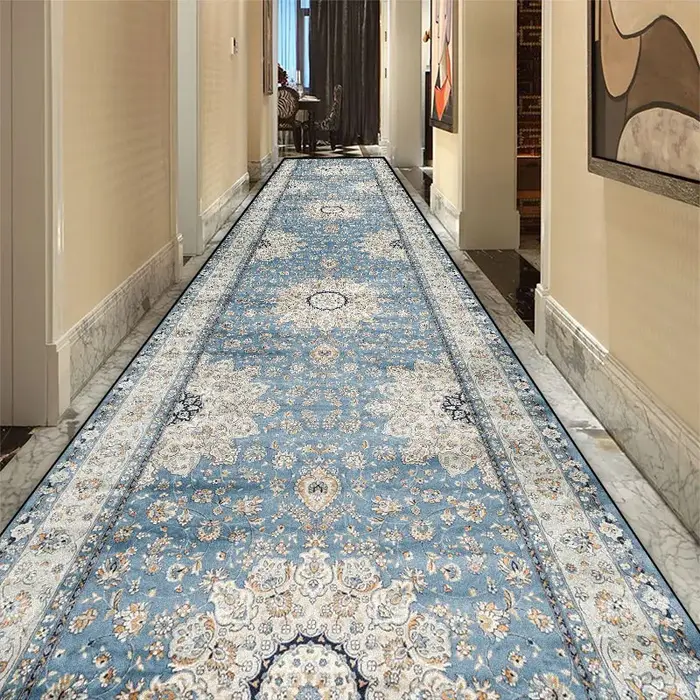 Tapis de Couloir Long de Luxe Européen, Décoration de Salon, Haut de Gamme, Couloir, Hôtel, Allée, Polymères de Sol Non ALD, Personnalisé