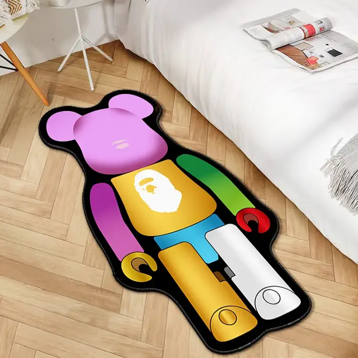 Tapis oursbricks de dessin animé irrégulier, multicolore, ours de Violence, pour chambre à coucher, 