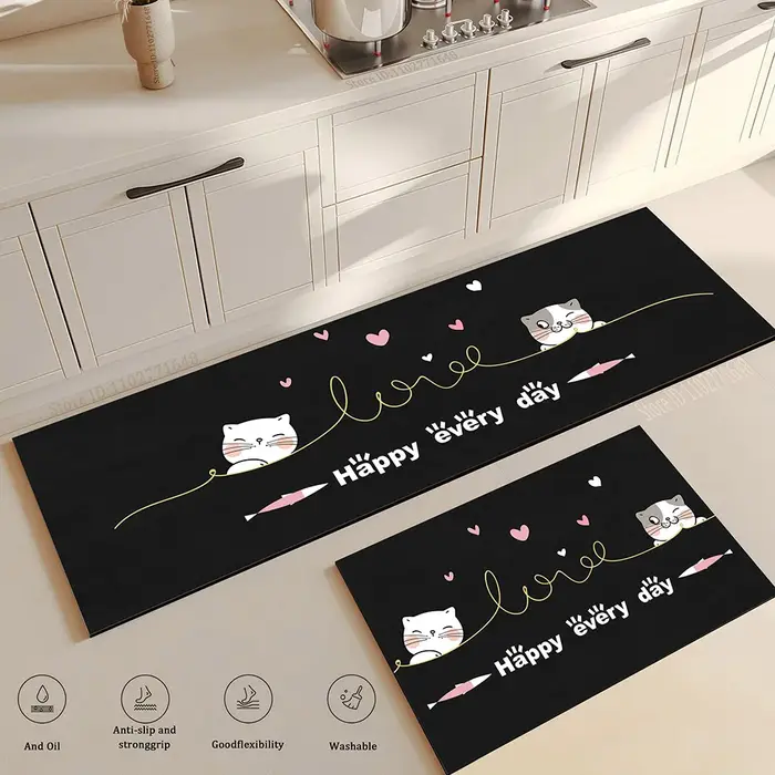Tapis de sol épais de cuisine, imperméable, Anti-Fatigue, décoration de la maison, Long tapis de lux