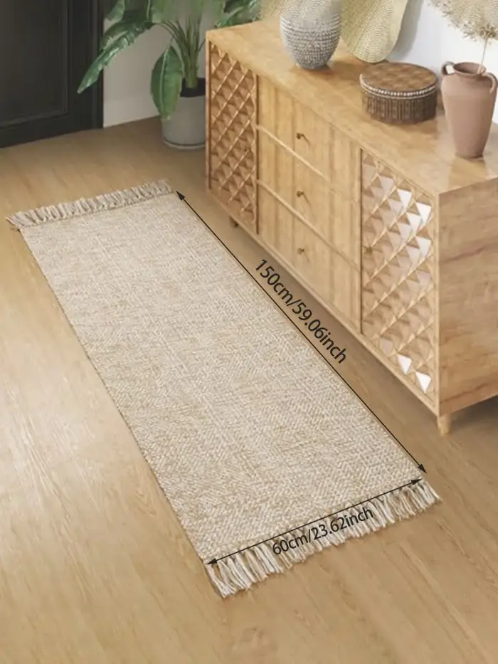 Tapis en coton et lin tissé pour salon