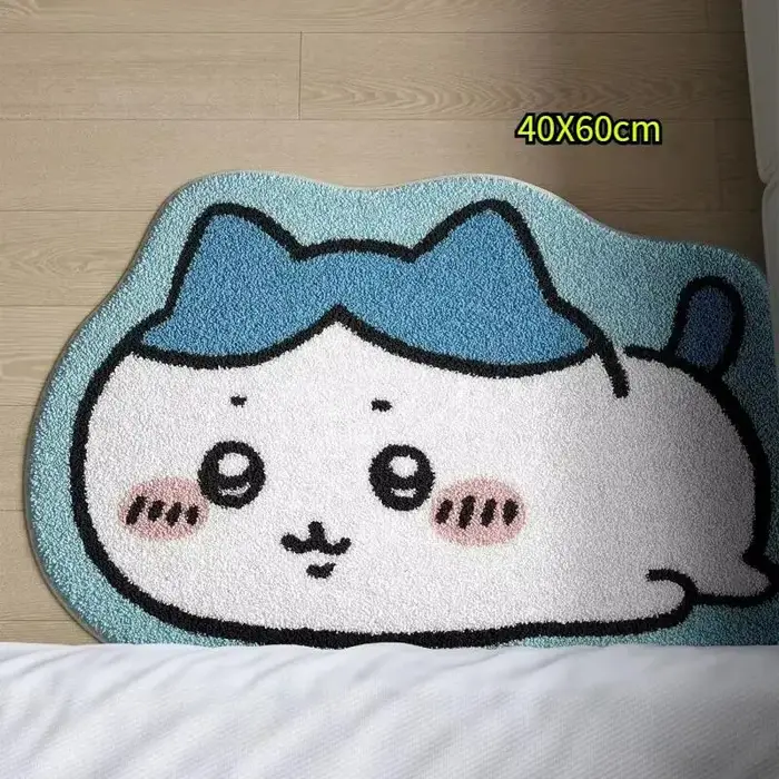 Tapis en peluche Chiikawa Usagi Hachiware, super absorbant, antidérapant, tapis de bain, tapis d'ent