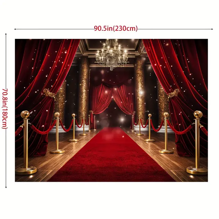 Grand arrière-plan de tapis rouge – Décoration murale de fête haut de gamme pour les célébrations d'anniversaire