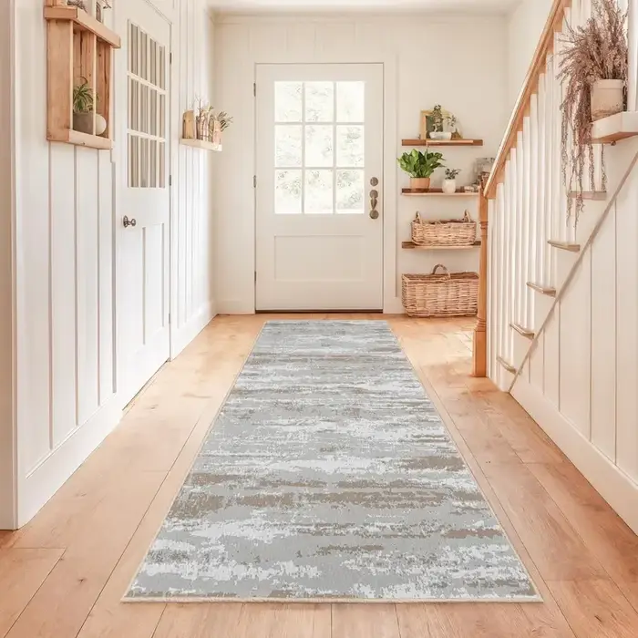 Tapis de sol abstrait géométrique tortue de mer et poisson koi pour couloir, chambre, cuisine, décor