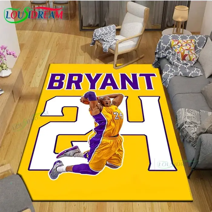 Tapis imprimé étoile de basket-ball l-lebron j-james k-kobe