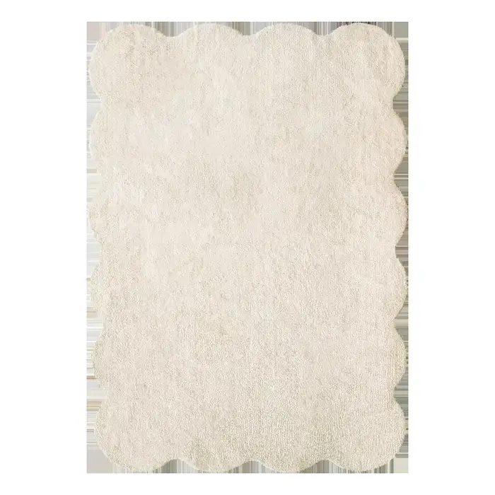 Tapis en Peluche Irrégulier pour Décoration de Salon, Minimalisme Moderne, Solide, Moelleux, Doux, p