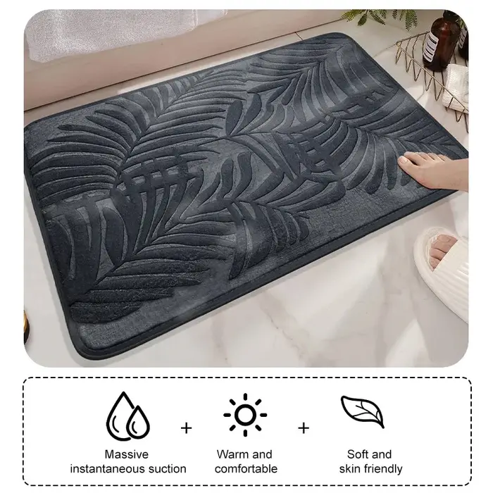 Tapis de salle de bain absorbant et antidérapant