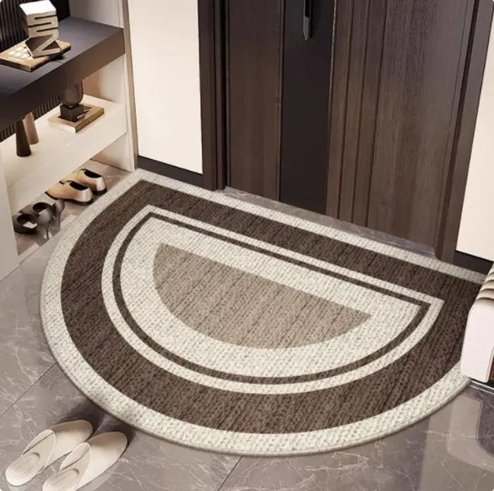 Tapis de porte demi-rond antidérapant pour entrée de maison