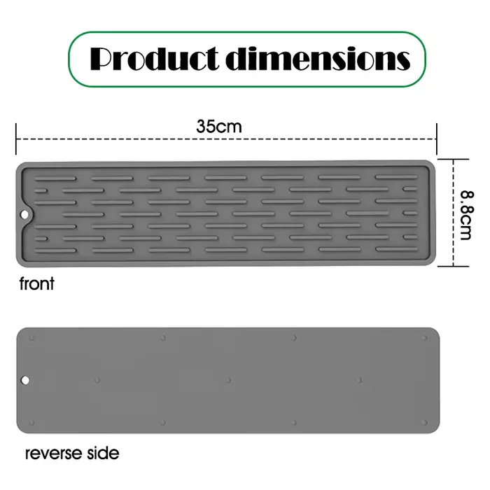 Tapis Long d'égouttage de vaisselle en Silicone