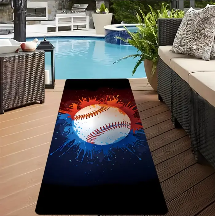 Tapis de couloir à thème baseball