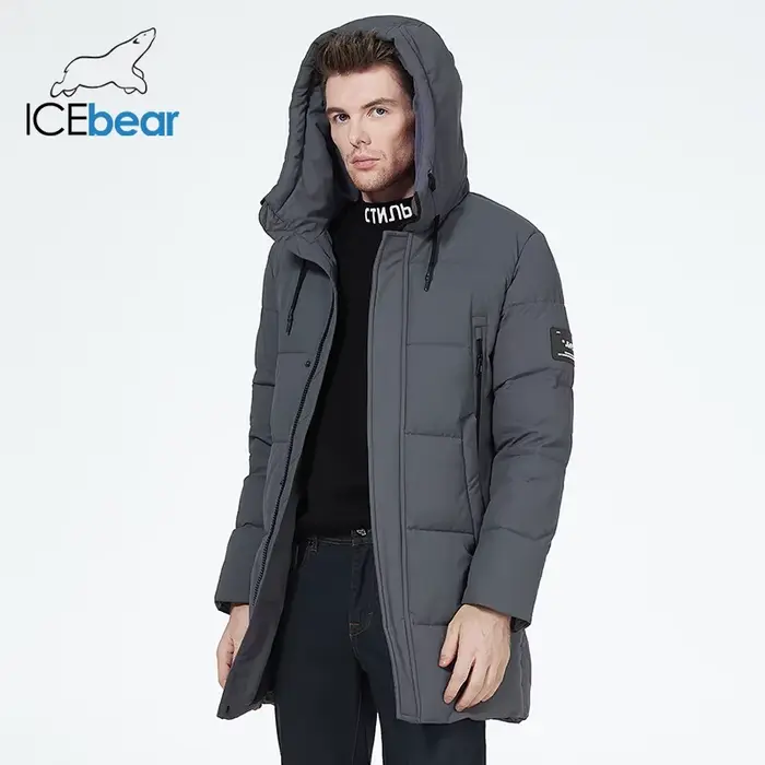 ICEbear 2023 vestes d'hiver pour hommes manteau en coton décontracté mi-long parka bouffante MWD3061