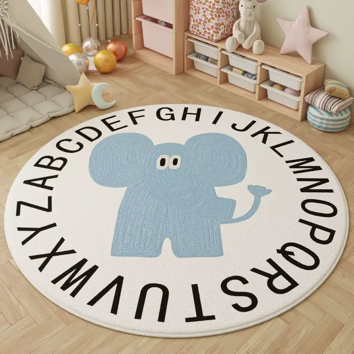 Tapis rond Boho arc-en-ciel soleil étoile