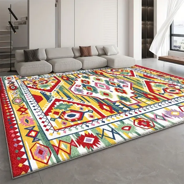Tapis de Style ethnique rétro pour salon, décoration de chambre à coucher, antidérapant, lavable, pour porche, salle à manger, salon