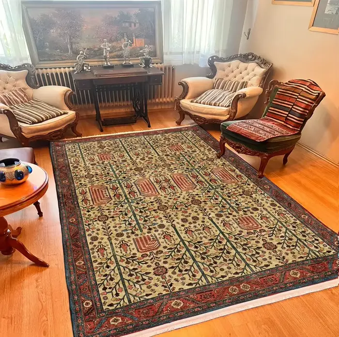 Tapis de style afghan rouge foncé