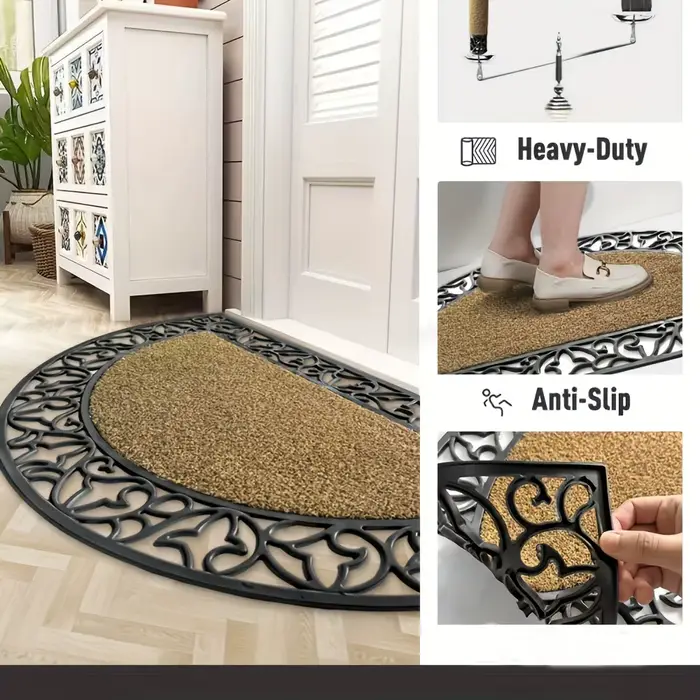 Tapis d'entrée extérieur en PVC ajouré pour drainage, tapis de sol antidérapant, anti-boue, imperméable, durable, pour patio et cour, anti-déformation