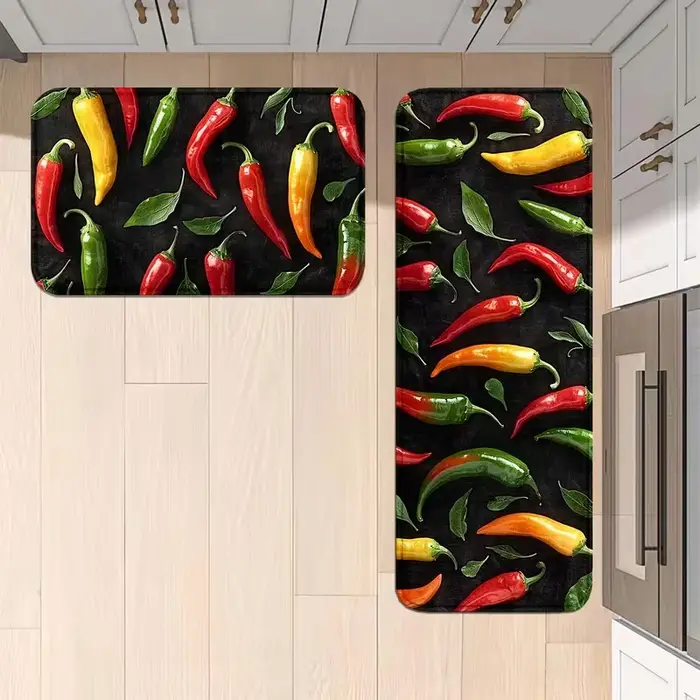 Tapis de cuisine au poivre rouge