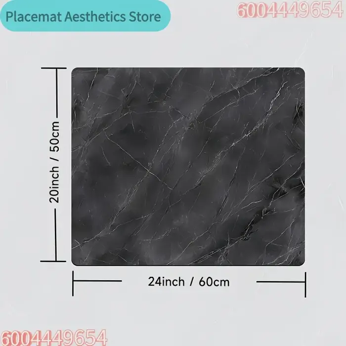 Housse anti-poussière pour machine à laver et tapis de séchage pour vaisselle - Motif marbre noir et blanc