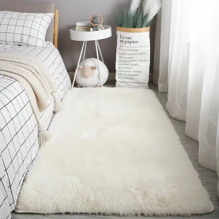 Tapis doux pour chambre à coucher, moelleux, antidérapant, teint par nouage, peluche, doux, Shag, po