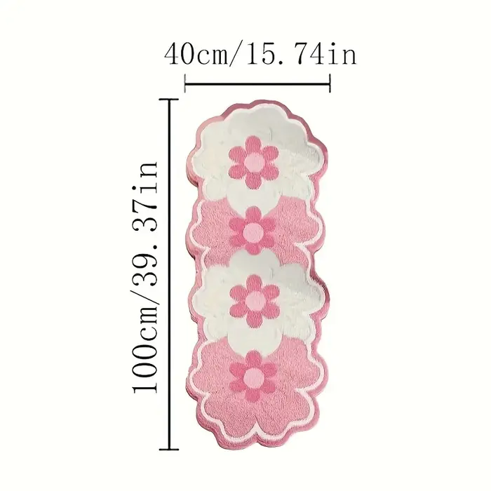 VIKAMA Tapis de chevet en forme de fleur rose