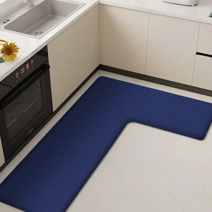 Tapis de sol absorbant épais en forme de L pour cuisine
