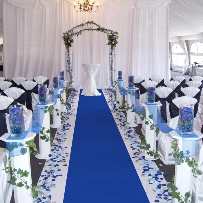 Tapis de couloir de luxe bleu royal