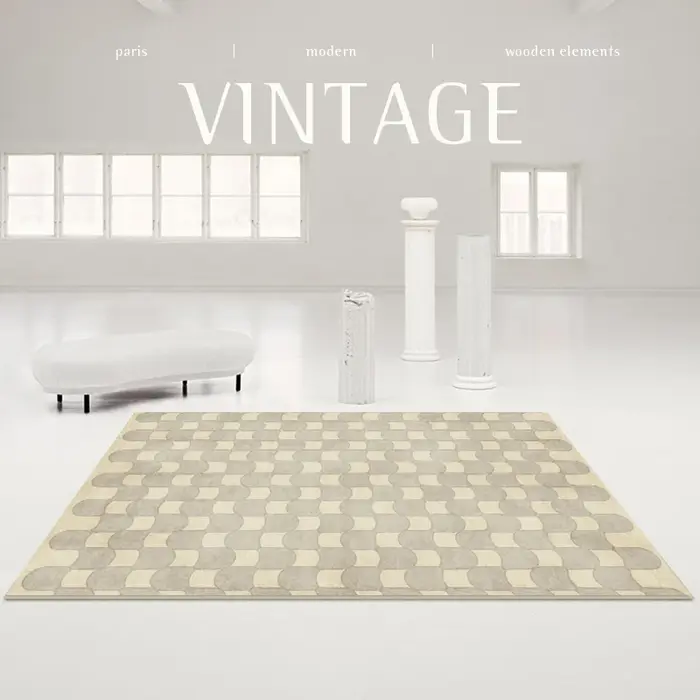 Tapis rétro français pour chambre à coucher