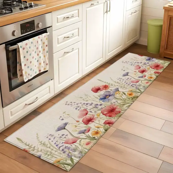 Tapis de chemin de fleurs bohème