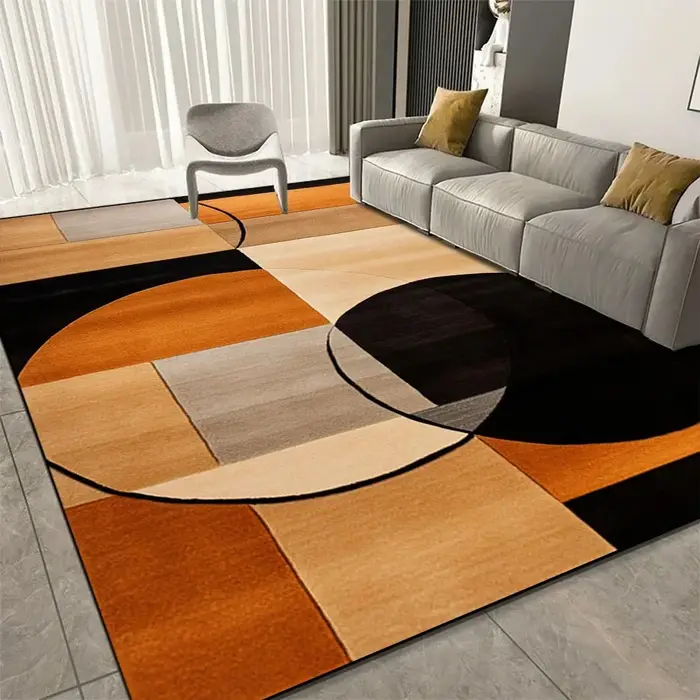 Tapis de luxe imprimé géométrique, décoration de salon, couloir, grande taille, doux, pour chambre à