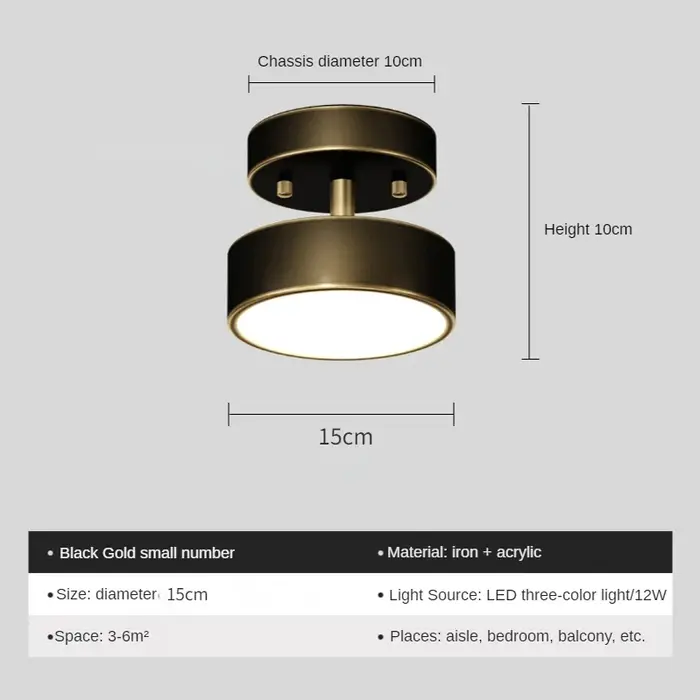 Nouveau plafonnier doré éclairage nordique couloir de luxe salon chambre