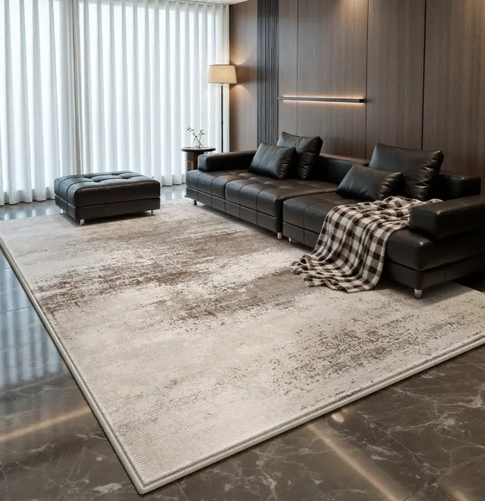Tapis lavable de grande surface pour salon