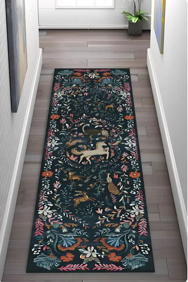 Tapis Long licorne forêt enchantée