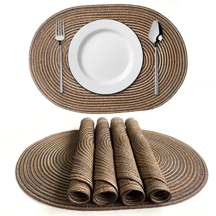 1/4/6/10 pièces tapis de Table ovales napperons tressés pour Tables à manger tapis de Table surdimen