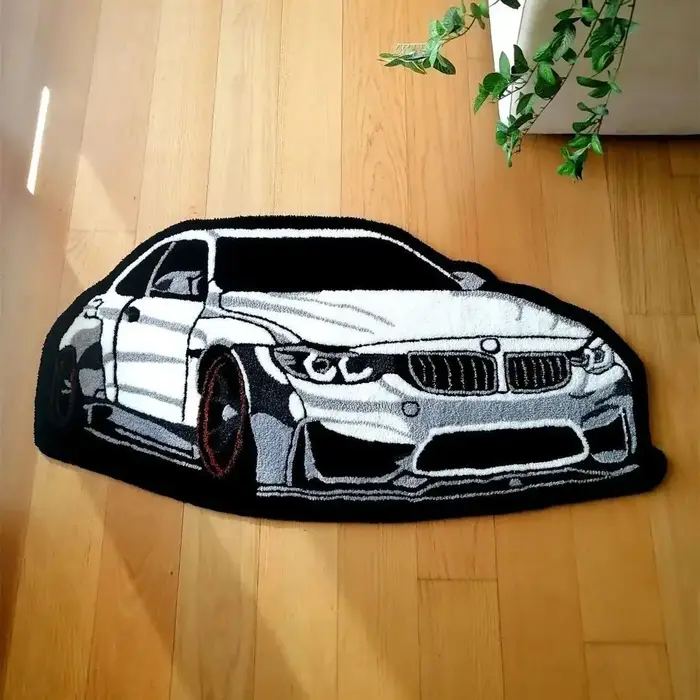 Tapis de voiture blanc Cool, technologie d'impression numérique, cadeau de pendaison de crémaillère 
